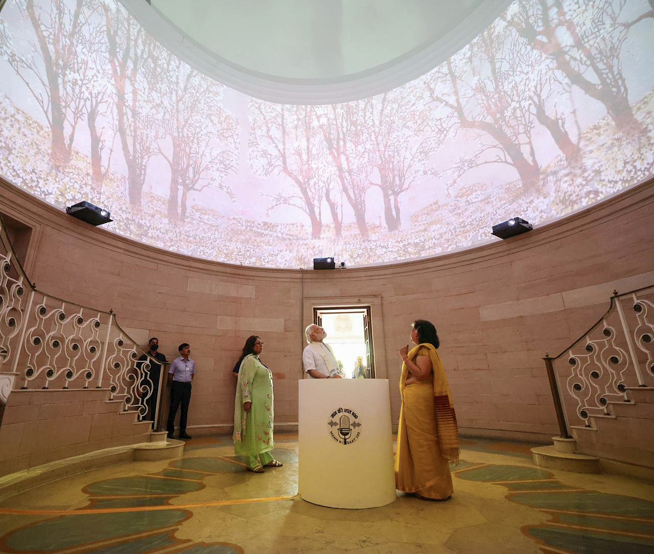 PM Narendra Modi visits an exhibition ‘Jana Shakti’