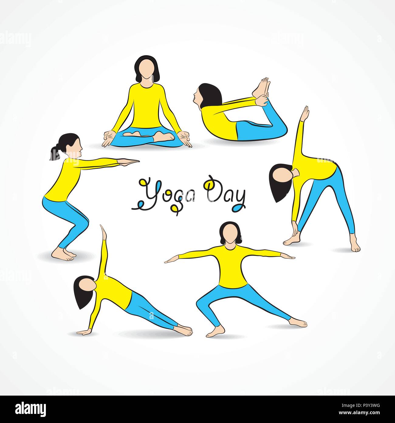 International Yoga Day Minimalist Vector Banner, Poster, Background. .One  Continuous Line Art Drawing of Woman Stock Vector - Illustration of design,  yoga: 221467625