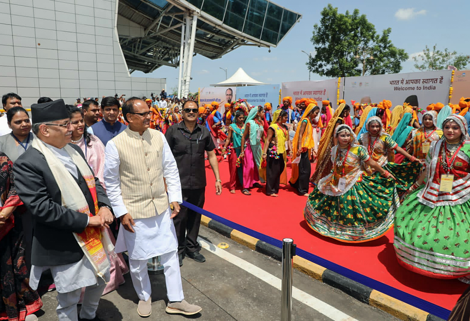 Nepal PM arrives in Madhya Pradesh, welcomed by CM Shivraj Singh