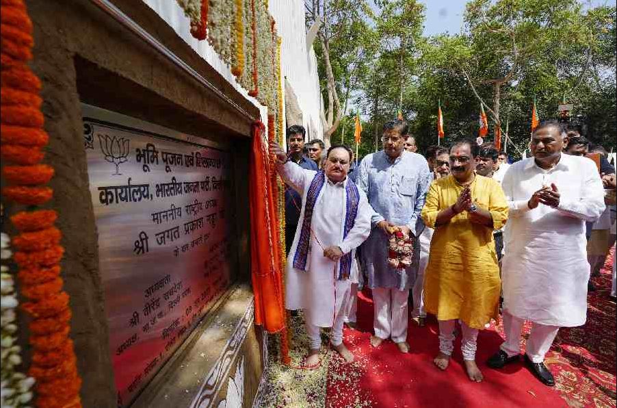 Nadda lays foundation for Delhi BJP’s new office building