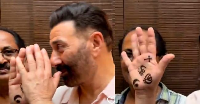 Sunny Deol Flaunts His Henna-Adorned Hand At Son Karan Deol’s Mehendi Ceremony- Video Inside