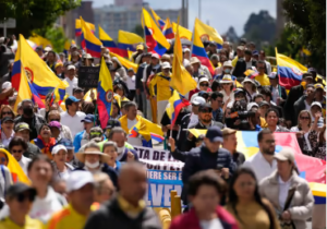 Thousands take to the streets in Colombia to protest leftist government’s reforms