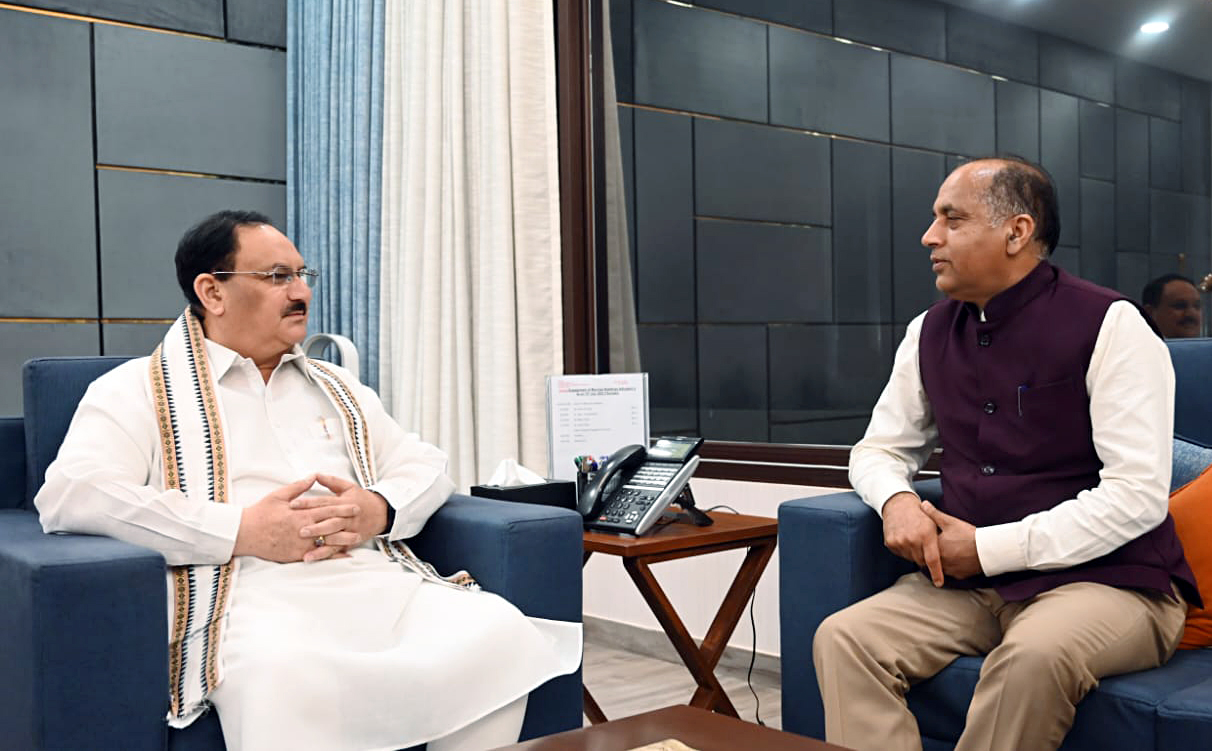 Former Himachal Pradesh CM Jai Ram Thakur calls on Bharatiya Janata Party (BJP) National President JP Nadda, in New Delhi