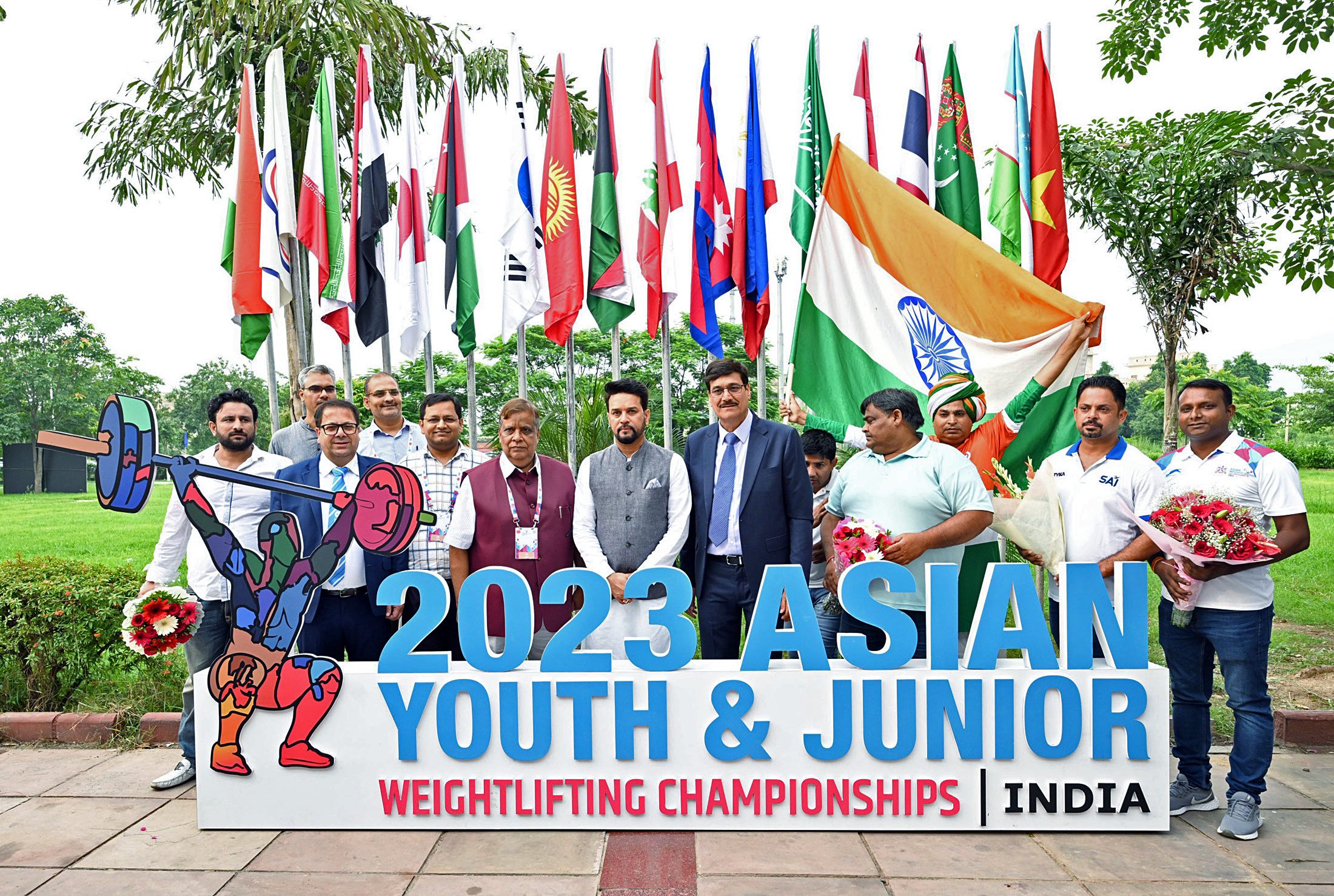 Anurag Thakur at the inauguration of the Asian Youth and Junior Weightlifting Championships 2023