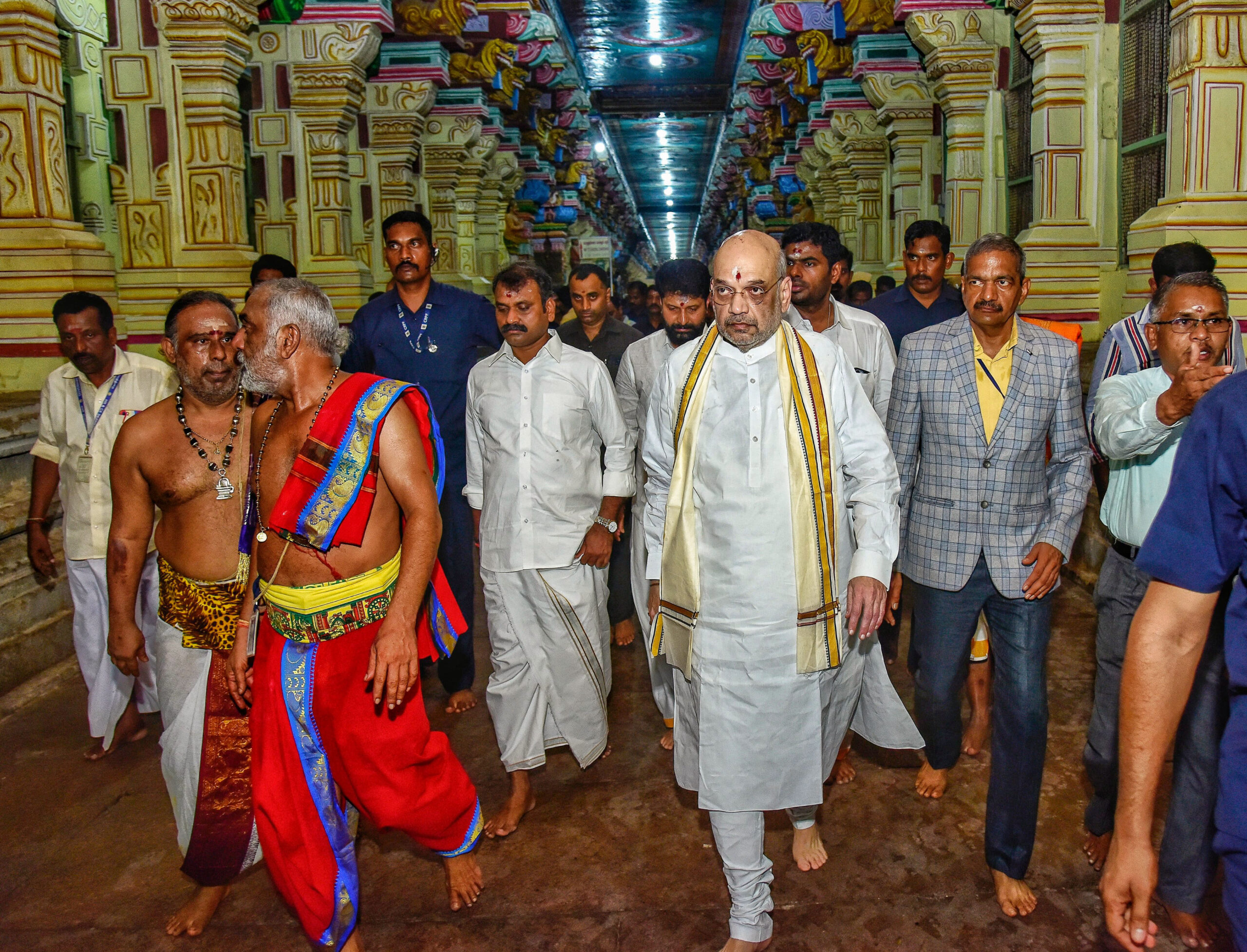 Amit Shah visits Ramanathaswamy Temple in Rameswaram