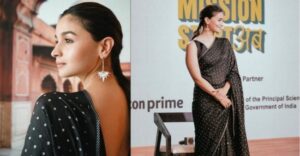 Netizens reaction; Actress Alia Bhatt flaunts black dotted saree