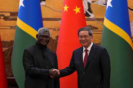 US-China Rivalry takes center stage as Solomon islands leader visits beijing