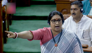 ‘Misogynistic man’ Smriti Irani over Rahul Gandhi’s ‘flying kiss’ to Parliament