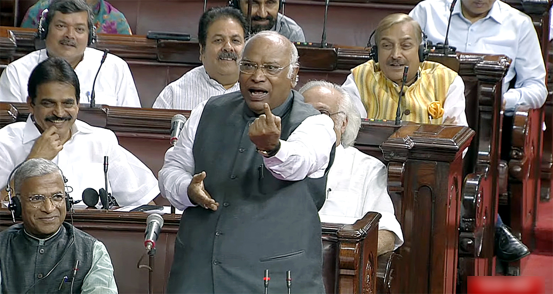 Protect democracy, Kharge urges Dhankhar in RS over Ranjan’s suspension