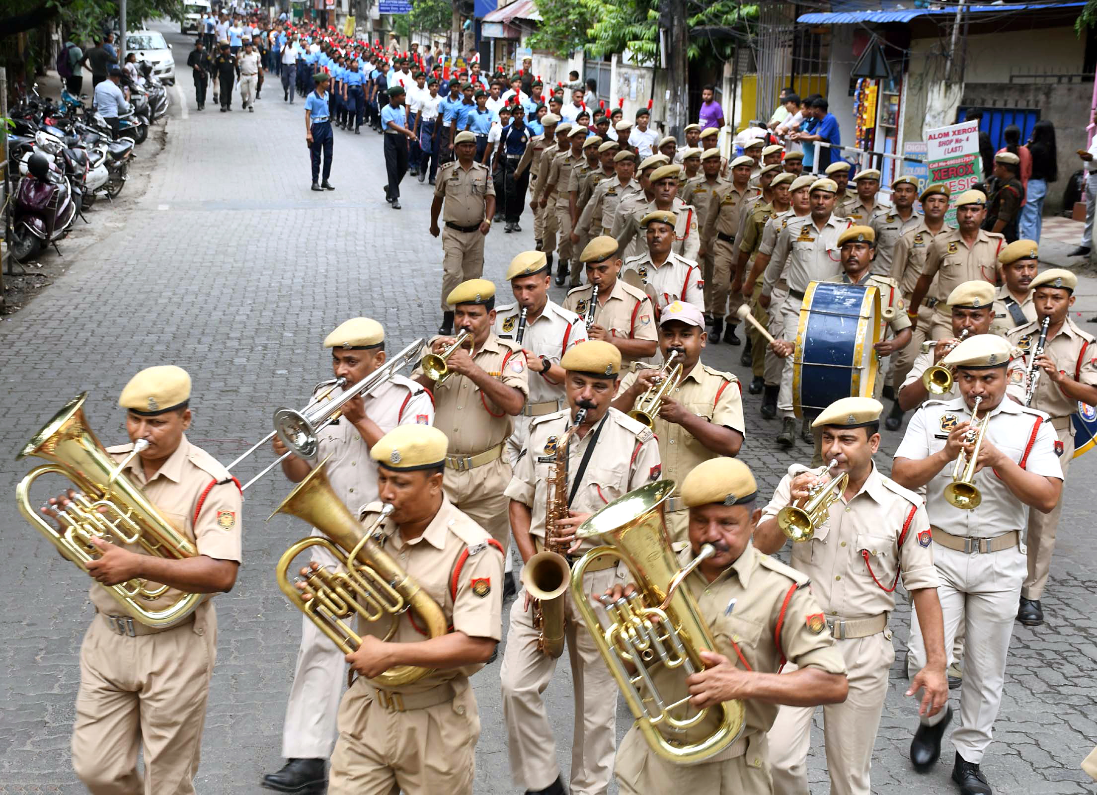 Parade rehearsal for the closing ceremony of Azadi ka Amrit Mahotsav