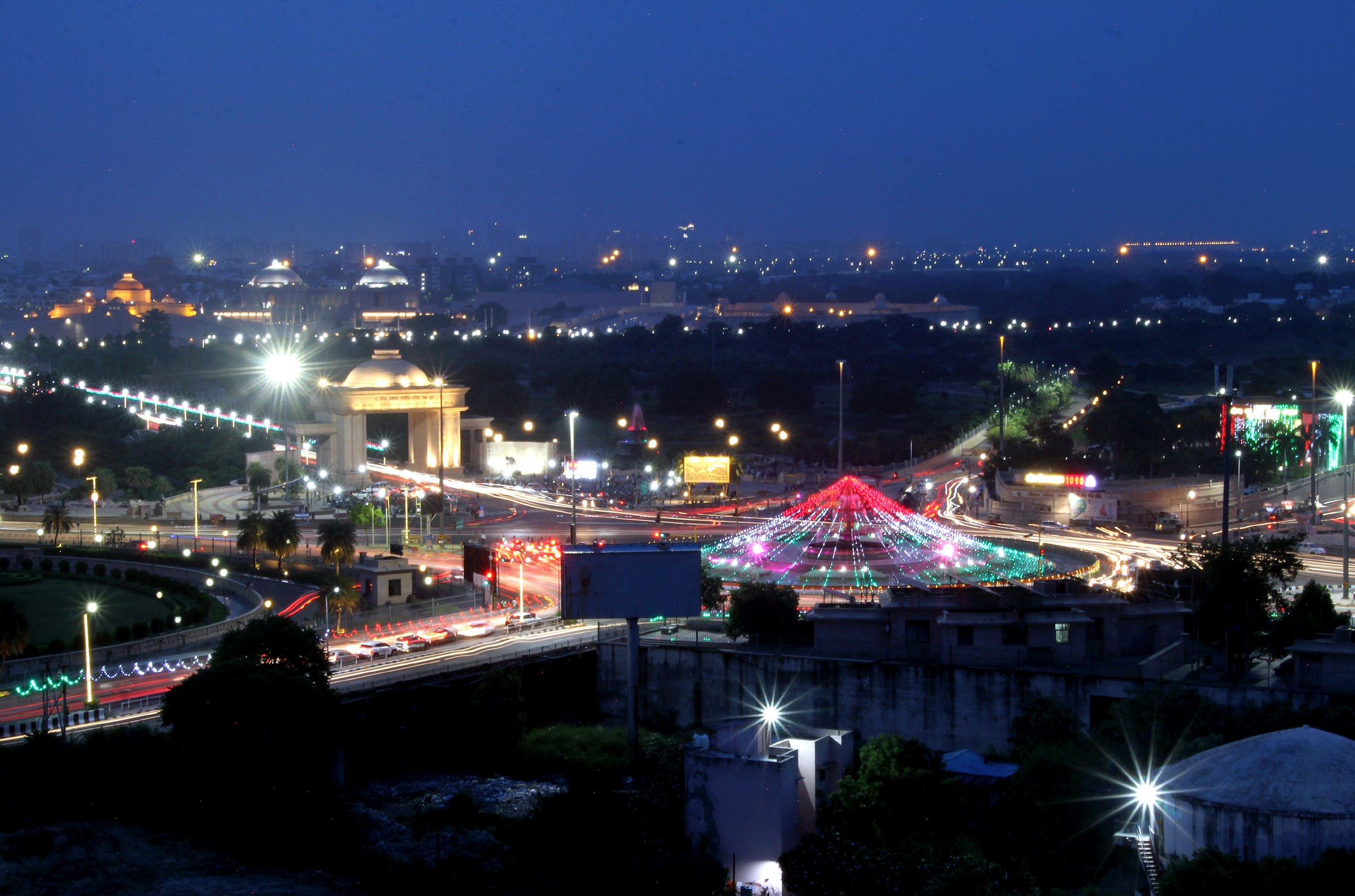 WPL complex illuminates in tri-colour ahead of 77th Independence Day celebrations