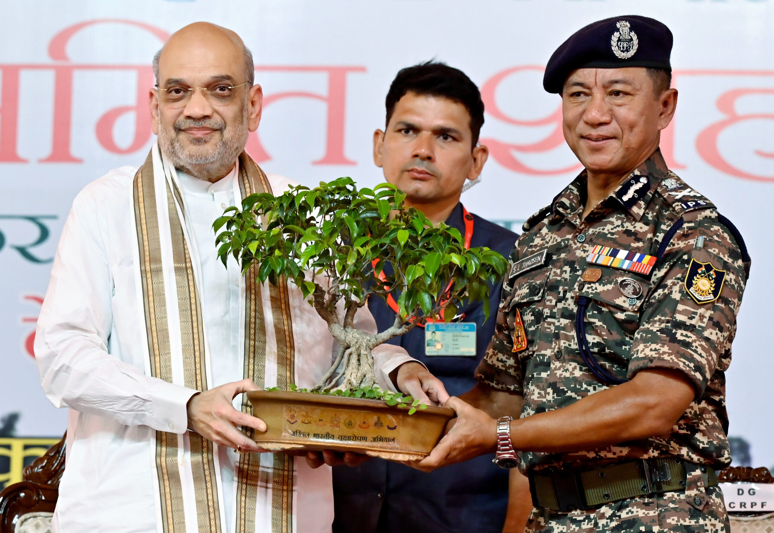 Amit Shah during the e-dedication of 15 different schemes of CRPF