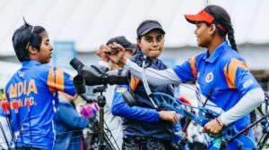 Indian women’s compound team wins historic gold medal