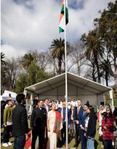 Indian flag hoisted by Shabana Azmi at film festival