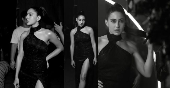 Sara Ali Khan In Halter-Neck Gown Featuring Dramatic Slit