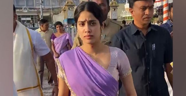 Viral Video: Janhvi Kapoor Visits Andhra’s Tirupati Temple