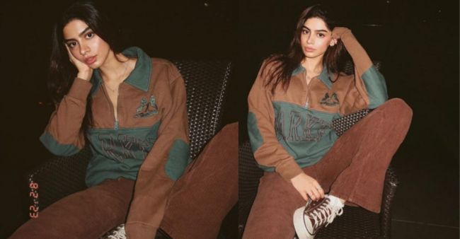 [Viral Pics] Kushi Kapoor In Sleek Athleisure Clothing And Brown Converse