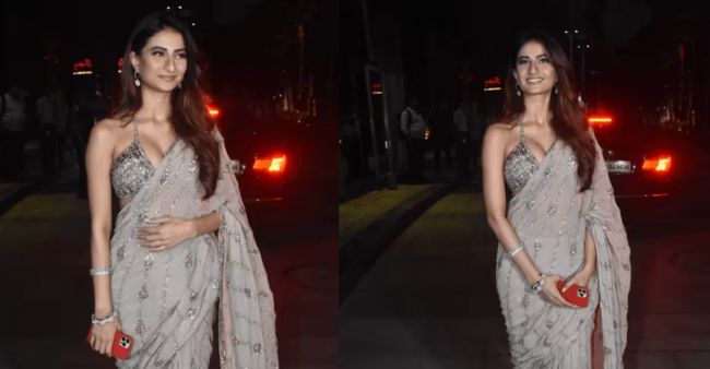 Viral Video: Palak Tiwari Sizzles In Saree With Plunging Bralette