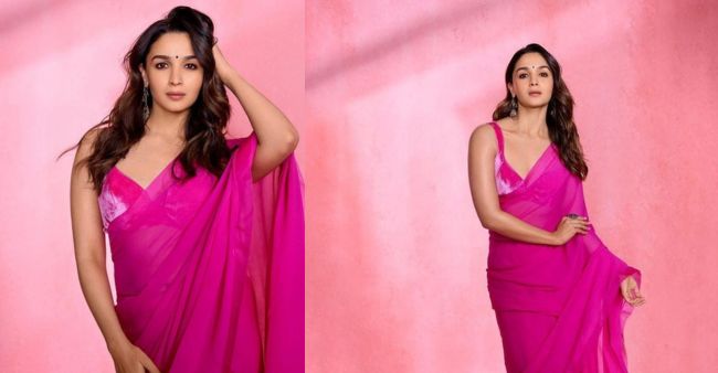 Alia Bhatt In Manish Malhotra Pink Saree With A Flattering Blouse -  TheDailyGuardian