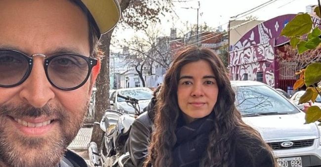 Hrithik Roshan Poses With Saba Azad As They Holiday Together In Argentina
