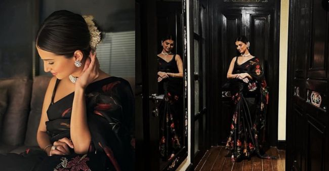 Tara Sutaria Looks Beyond Compare In An Exquisite Black Saree 