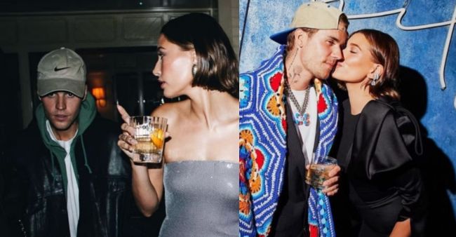 Hailey Bieber Channels Vintage Vibes In Fitted Satin Minidress