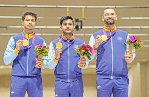 Indian men’s team secures shooting gold, women claim silver