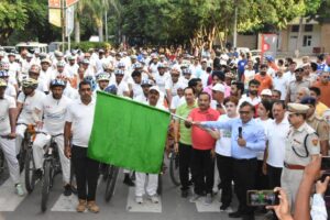 DC Mr. Sushil Sarwan flagged off “Drug-Free Haryana Cyclothon” from Tau Devi Lal Sports Stadium