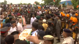 Massive crowd at martyred Major Aashish Dhonchak’s Panipat village