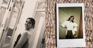 Navya Nanda Stuns In A Sexy Black Off-Shoulder Dress 