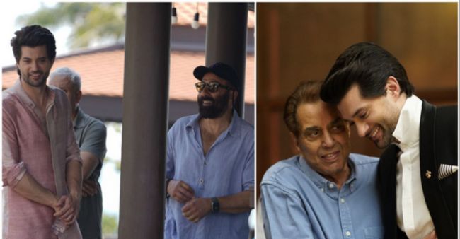 ‘Dono’: Pics Of Dharmendra, Sunny Deol With Rajveer Deol From Sets Go Viral