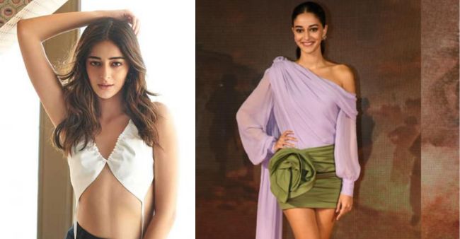 Ananya Panday stuns in a lilac purple and military green ensemble
