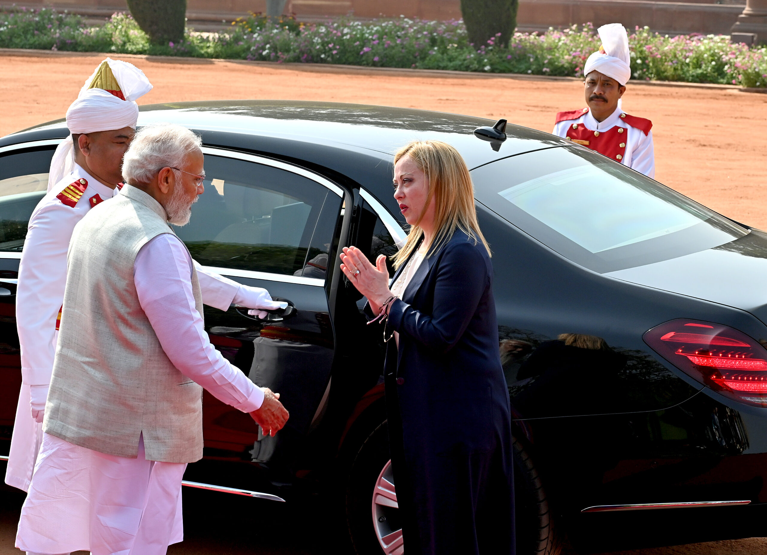 Italian Prime Minister Giorgia Meloni arrives in India for the G20 Summit