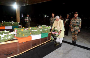 J-K encounter : Mortal remains of Major Aashish Dhonchak, brought to his Panipat residence