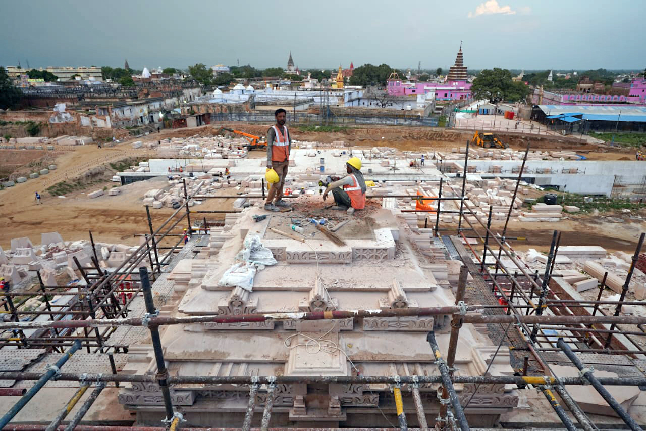 Ram Janmbhoomi Trust shares pictures of under-construction Ram Temple ...