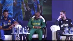 SA captain Bavuma caught napping at captains’ day meet, photo goes viral