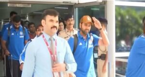 Indian Team lands in Delhi ahead of WC clash