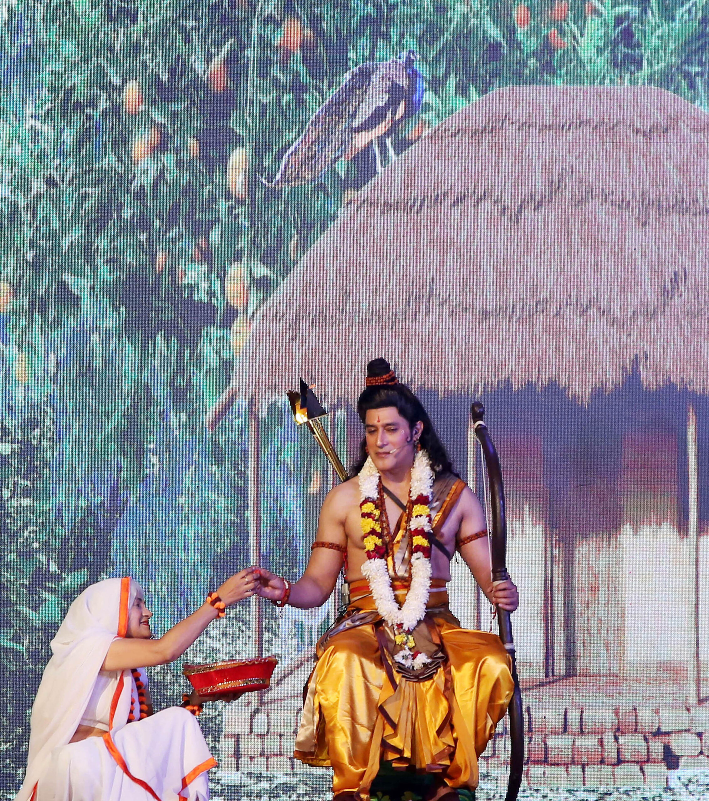 Actors perform the ‘Ramayaan’ play at the Luv-Kush Ramleela