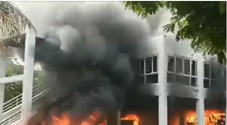 NCP MLA Prakash Solanke’s residence set on fire by pro-Maratha reservation demonstrators