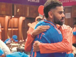 Indian dressing room erupts in emotion after triumph