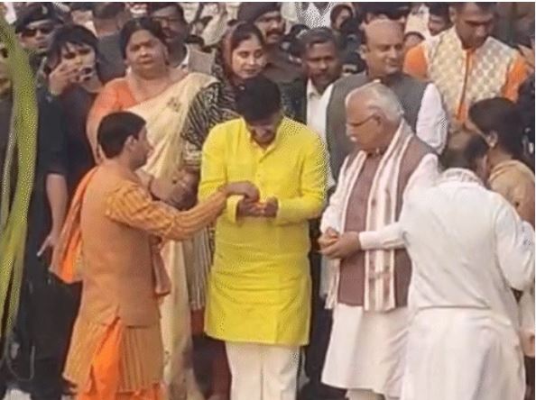 ‘Spectacular Chhath with Haryana’s CM in Panipat alongside Manoj Tiwari’