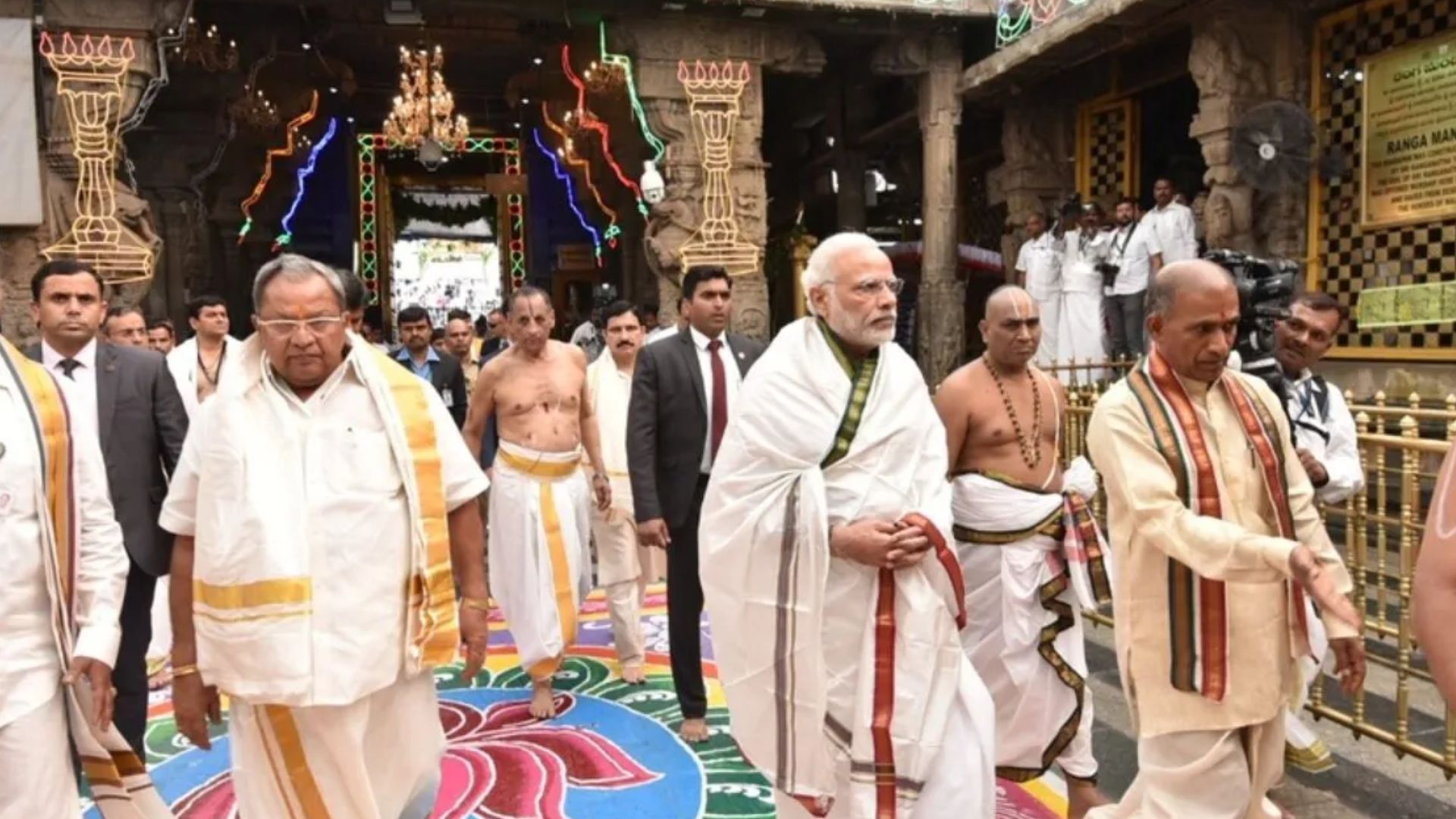 Andhra Pradesh: Prime Minister Narendra Modi makes visit to the Sri Venkateswara Swamy Temple in Tirupati