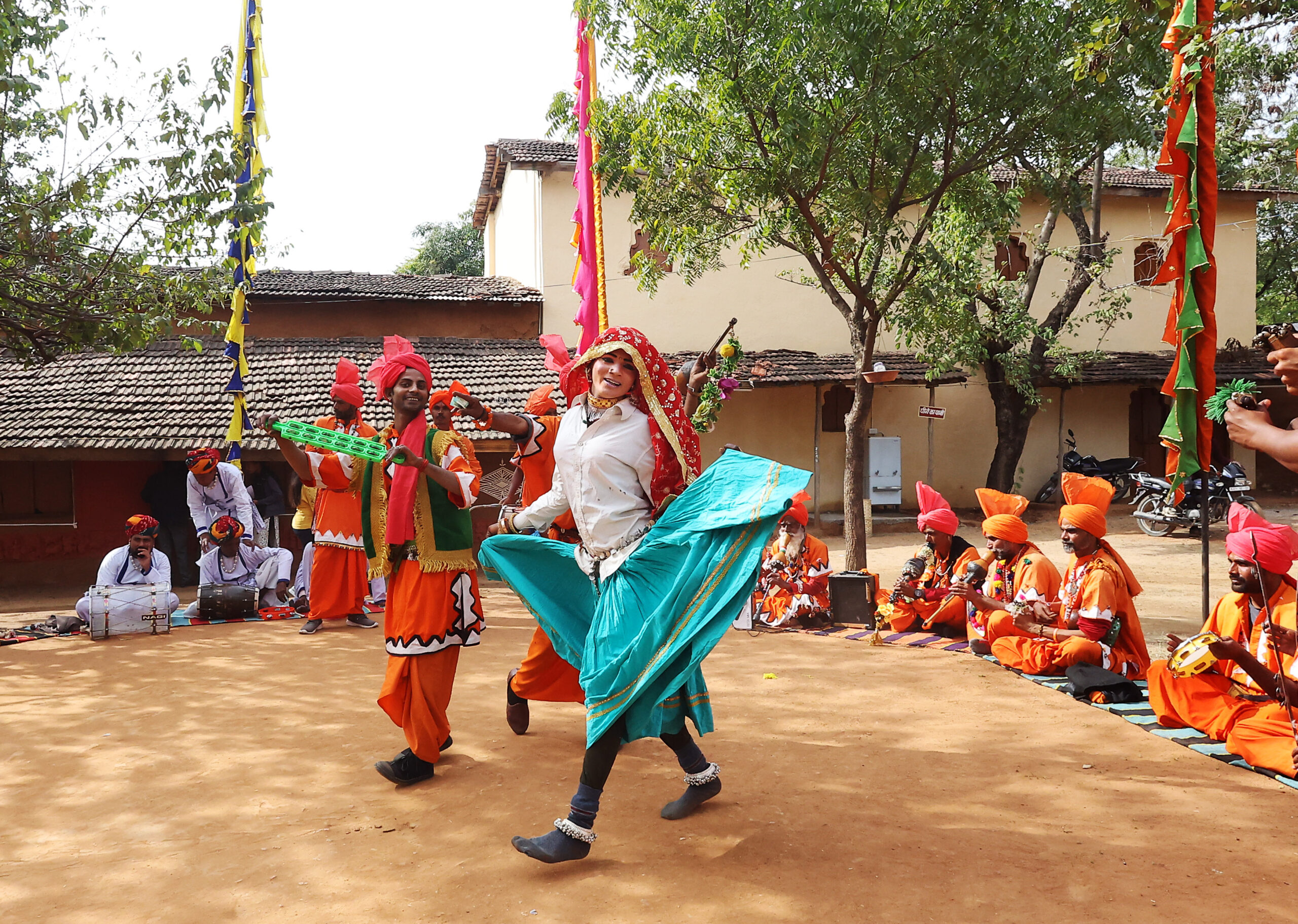 Folk artists perform during the Shilpgram Utsav in Udaipur