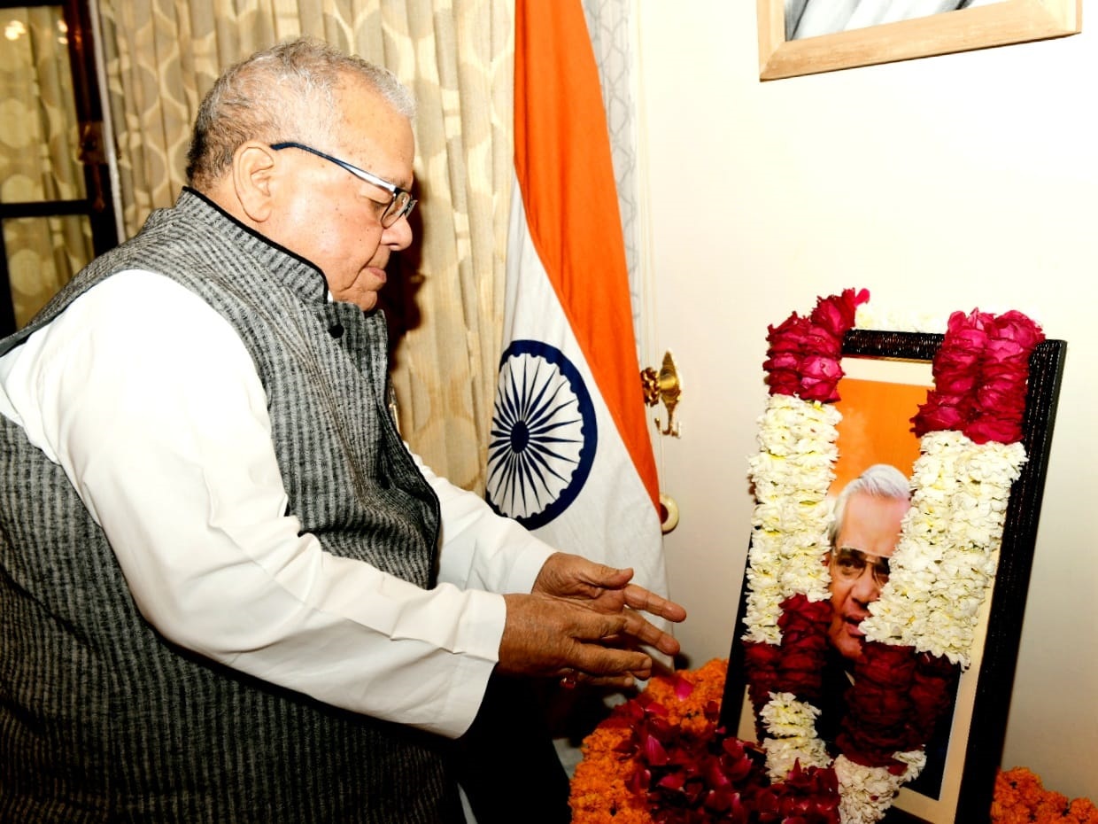 Governor pays homage to Atal Bihari Vajpayee on Governance Day