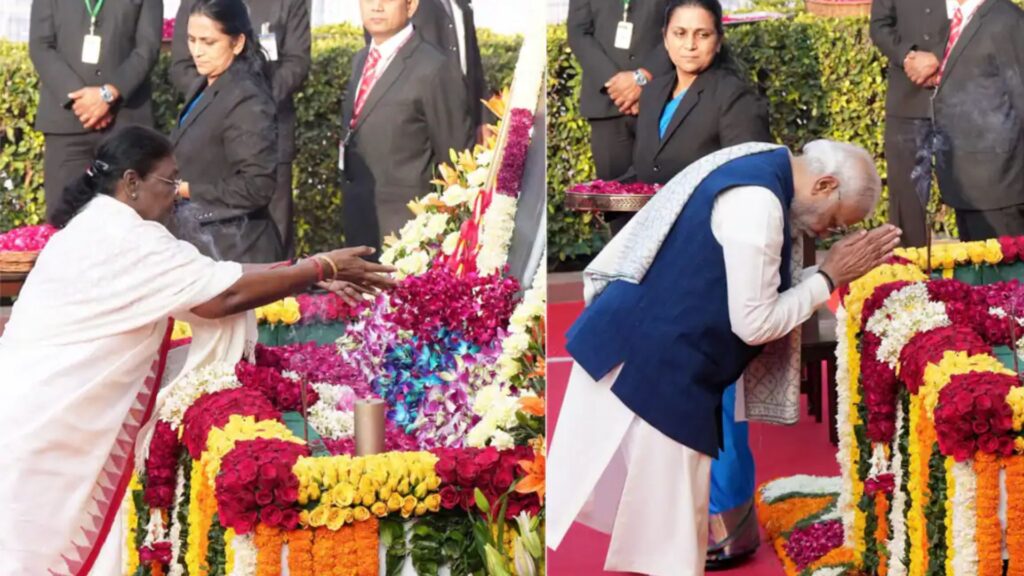 PM Modi ,President Murmu ,parliamentarians Pays Tribute To BR Ambedkar ...