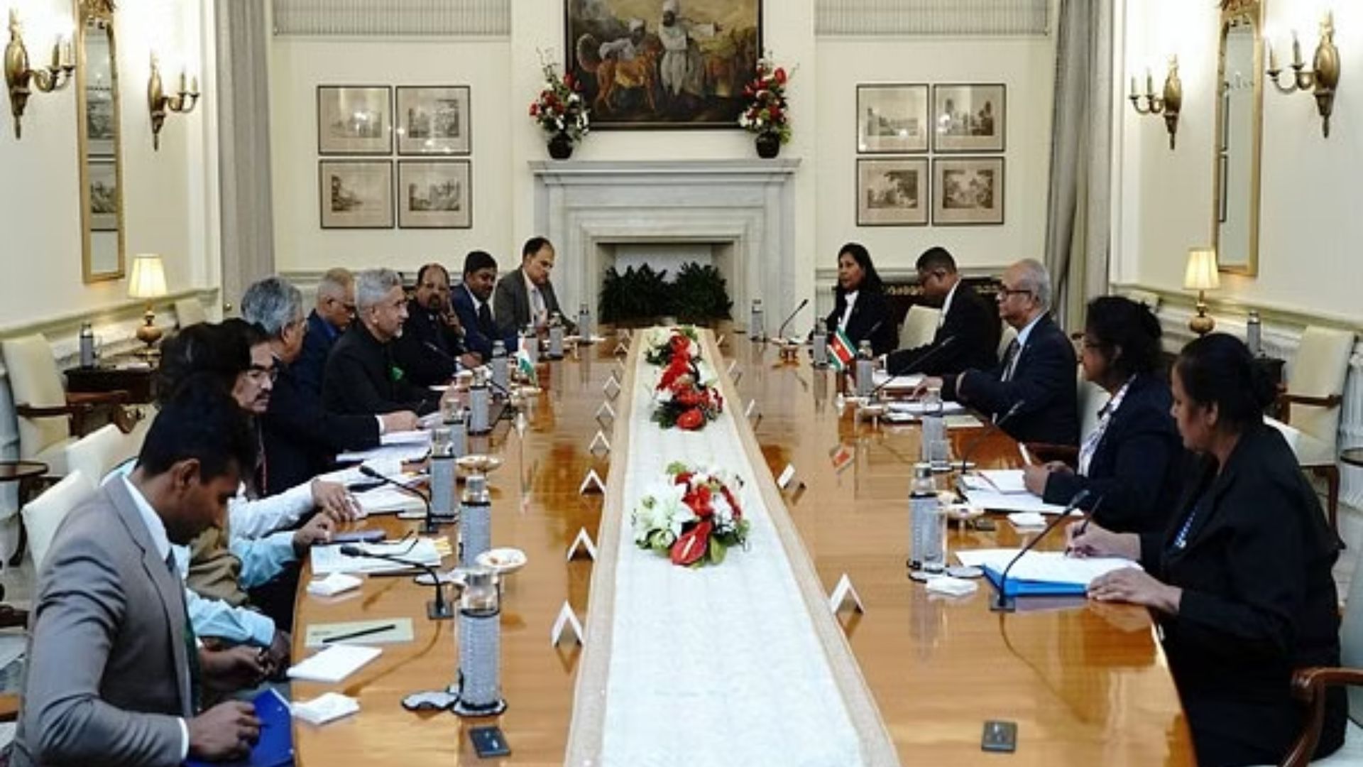 Albert Ramdin of Suriname and EAM Jaishankar co-chair the eighth Joint Commission Meeting