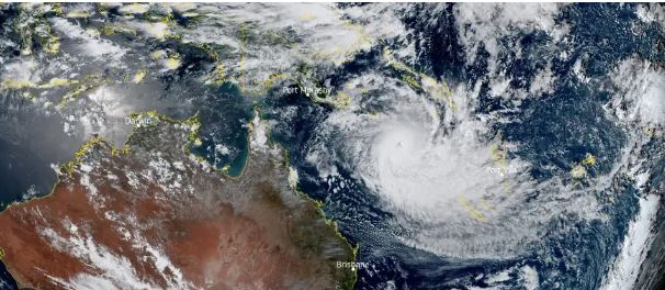 Tropical cyclone Jasper intensifies quickly off the northern coast of Australia