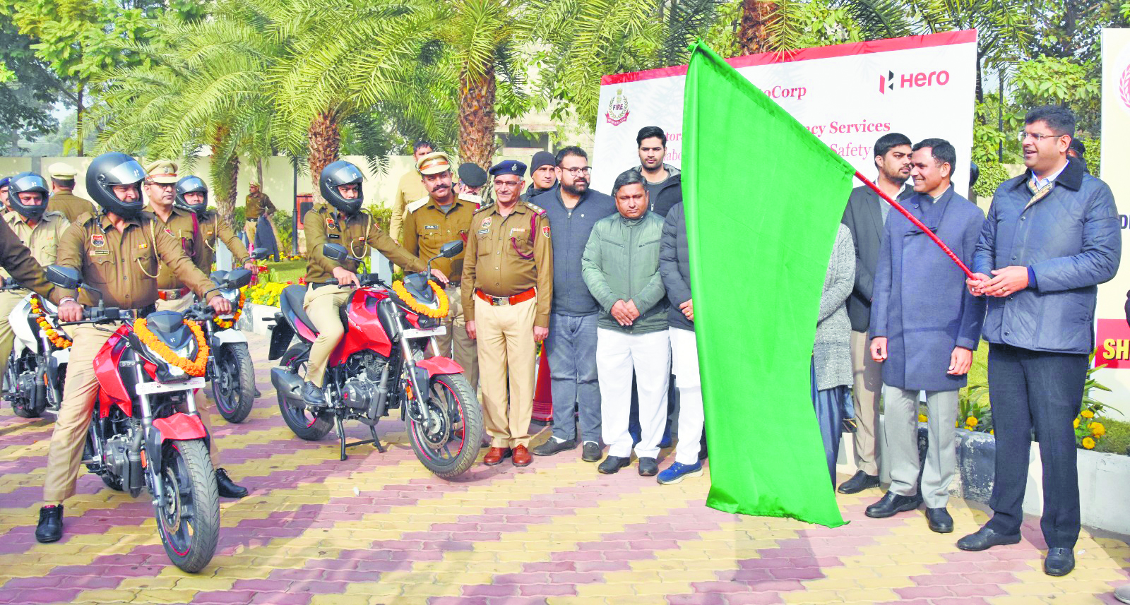 Deputy Chief Minister flags off 40 fire-fighting bikes