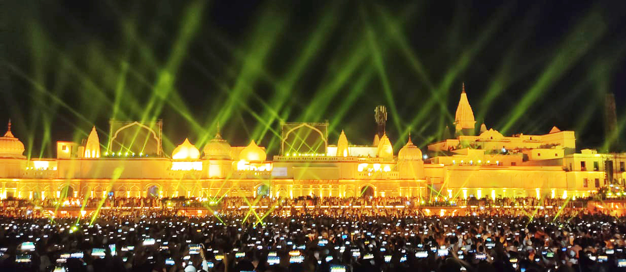 Laser light show organised at Ram Temple in Ayodhya