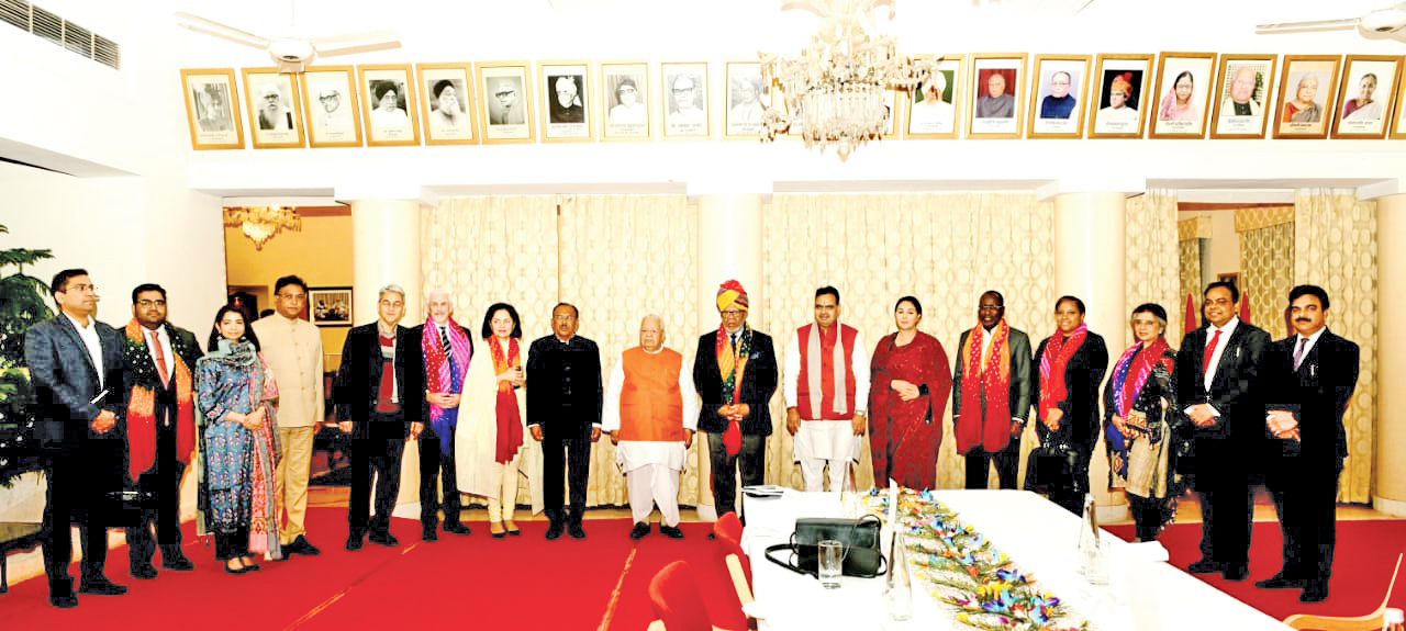 UNGA President and delegation meet Governor Mishra at Raj Bhavan